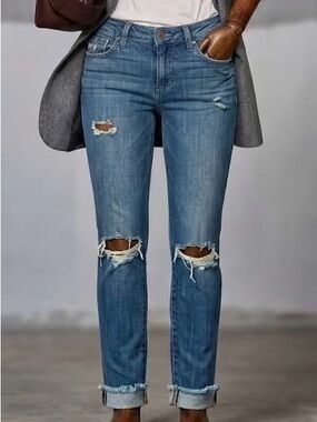 Joe's Jeans Ava Skinny Ankle Distressed Jeans - Size 27